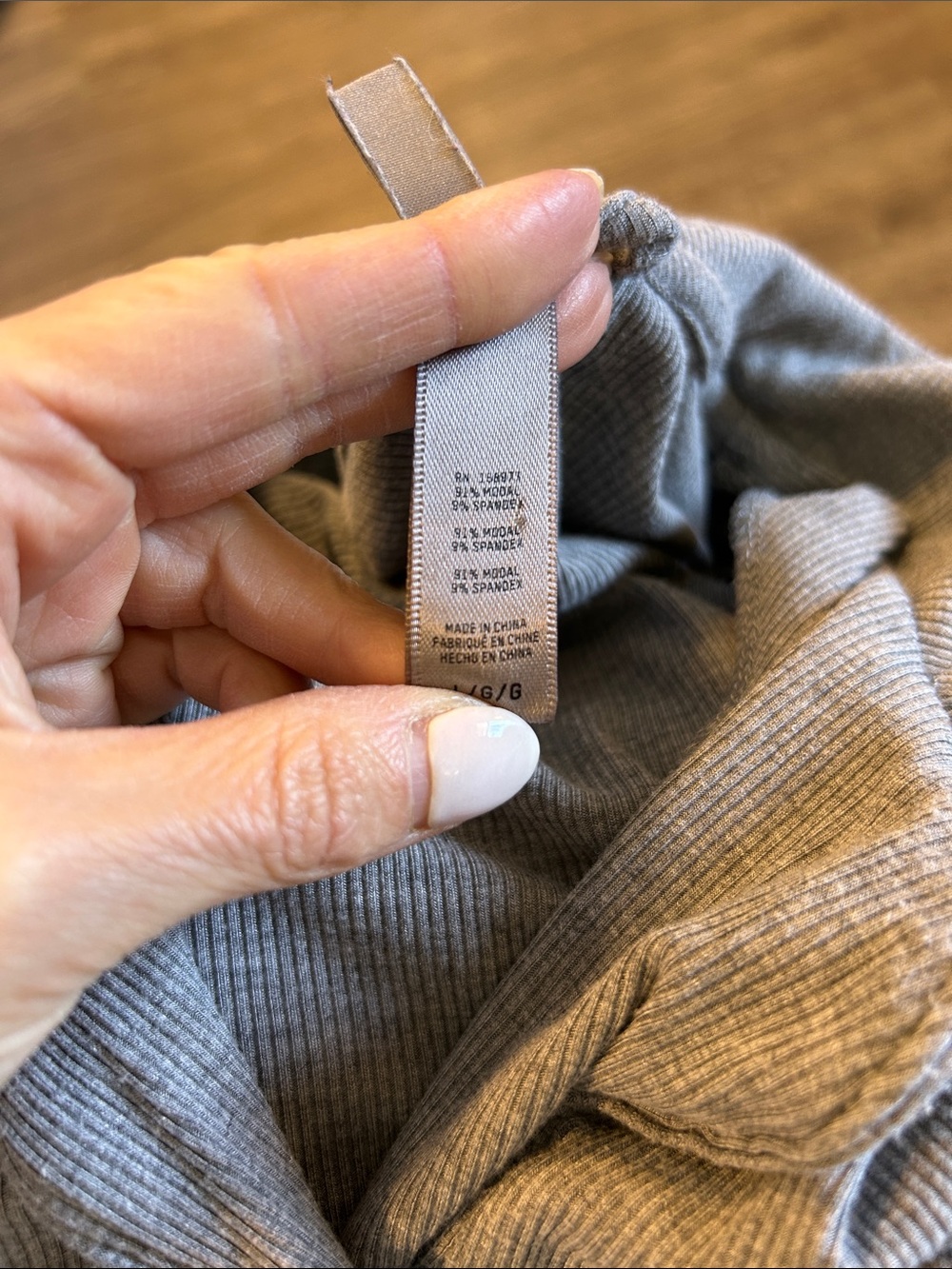 SKIMS Ribbed Modal Pajama Button Front Sleep Top Gray Large - Picture 6 of 9